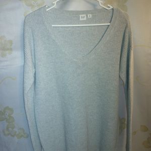 Women's Gap XS SWEATER gray v-neck cozy